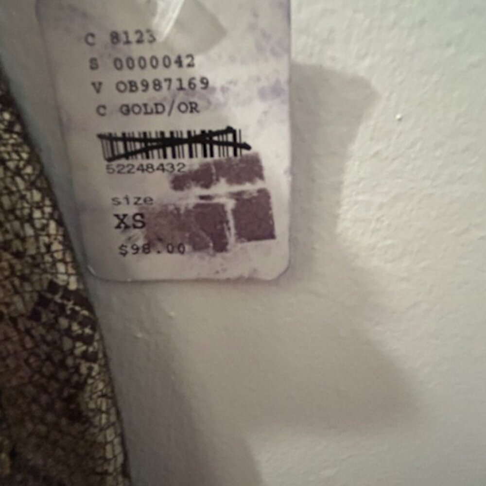 Free People "Rio" Metallic Gold Python Elastic Wa… - image 7